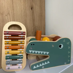 Banc à marteler avec xylophone « Safari » en bois
